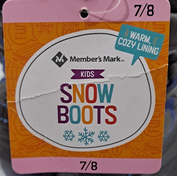 Members Mark Kid's Snow Boots Size 7/8 Blue/Black -10° Rating "NWT" Warm/Cozy - Picture 3 of 10
